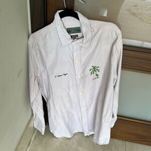 Desmond and Dempsey Boyfriend Shirt, Size medium, lilac color
